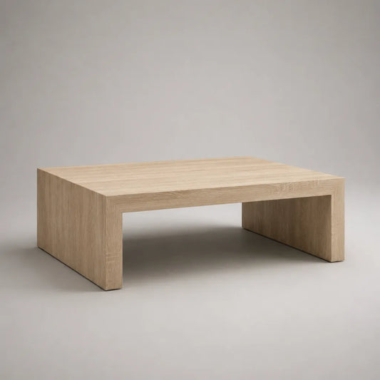 Quadratischer Couchtisch aus MDF mit Eichenfurnier, Eiche Natur, 80 x 80 x 35 cm